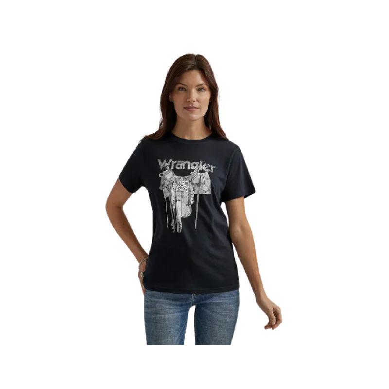 Wrangler Women's Retro Western Graphic Short Sleeve Tee Black Shirt Cozy Loose Fit Short Sleeve Wrangler Women's Retro Western Graphic Short Sleeve Tee Black Shirt Cozy Loose Fit Short Sleeve