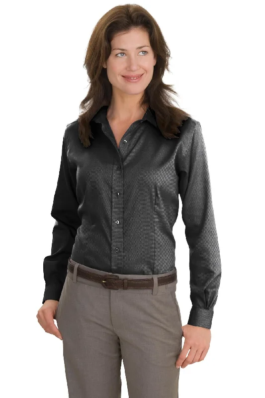 Red House® - Ladies Nailhead Non-Iron Button-Down Shirt. RH47 Comfortable Flowing Short Sleeve Red House® - Ladies Nailhead Non-Iron Button-Down Shirt. RH47 Comfortable Flowing Short Sleeve