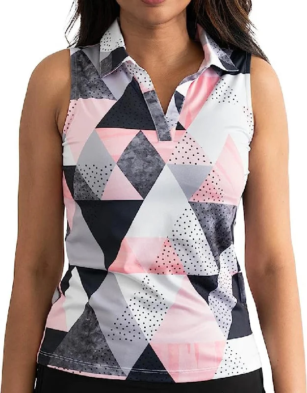 Yatta Golf Womens Standout Performance Sleeveless V-Neck Golf Polo Shirt Soft Silk Short Sleeve Yatta Golf Womens Standout Performance Sleeveless V-Neck Golf Polo Shirt Soft Silk Short Sleeve