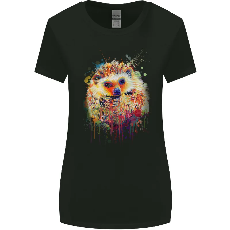 A Watercolour Hedgehog Womens Wider Cut T-Shirt Terry Blend Velvet Blend Canvas Blend A Watercolour Hedgehog Womens Wider Cut T-Shirt Terry Blend Velvet Blend Canvas Blend