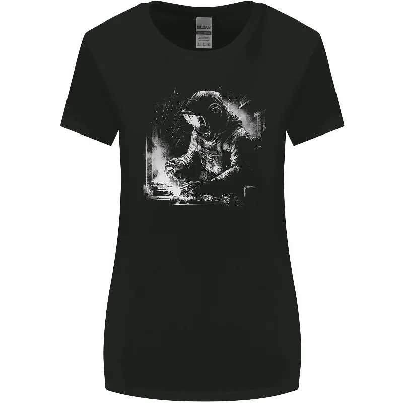 A Welder Welding a Joint Womens Wider Cut T-Shirt Cotton Fabric Linen Fabric Terry Fabric A Welder Welding a Joint Womens Wider Cut T-Shirt Cotton Fabric Linen Fabric Terry Fabric