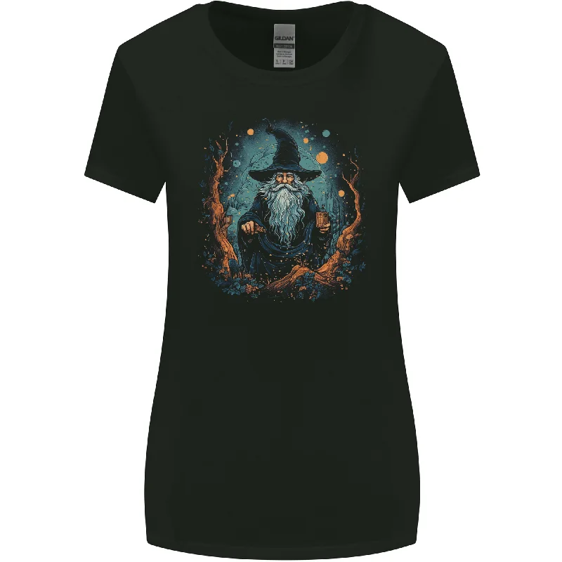 A Wise Old Wizard Fantasy Womens Wider Cut T-Shirt Chenille Blend Fleece Blend Nylon Blend A Wise Old Wizard Fantasy Womens Wider Cut T-Shirt Chenille Blend Fleece Blend Nylon Blend