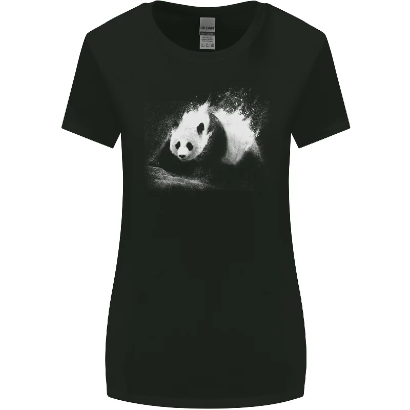 Abstract Panda Bear Ecology Womens Wider Cut T-Shirt Ribbed T-Shirt High Neck Heavyweight Abstract Panda Bear Ecology Womens Wider Cut T-Shirt Ribbed T-Shirt High Neck Heavyweight