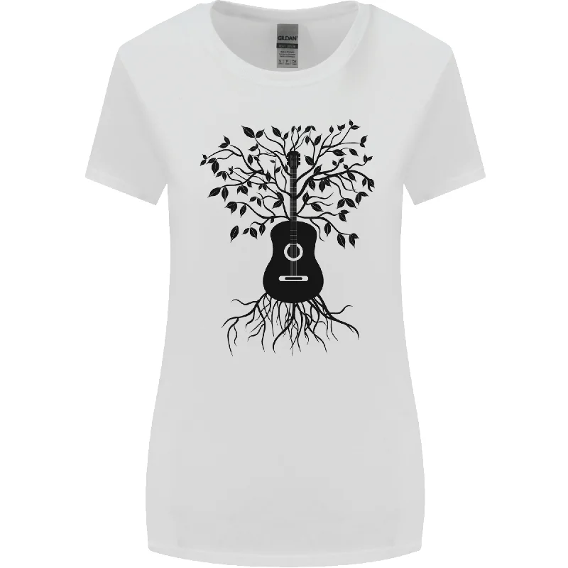 Acoustic Guitar Tree Roots Guitarist Music Womens Wider Cut T-Shirt V-Neck T-Shirt Long Sleeve Cotton Acoustic Guitar Tree Roots Guitarist Music Womens Wider Cut T-Shirt V-Neck T-Shirt Long Sleeve Cotton