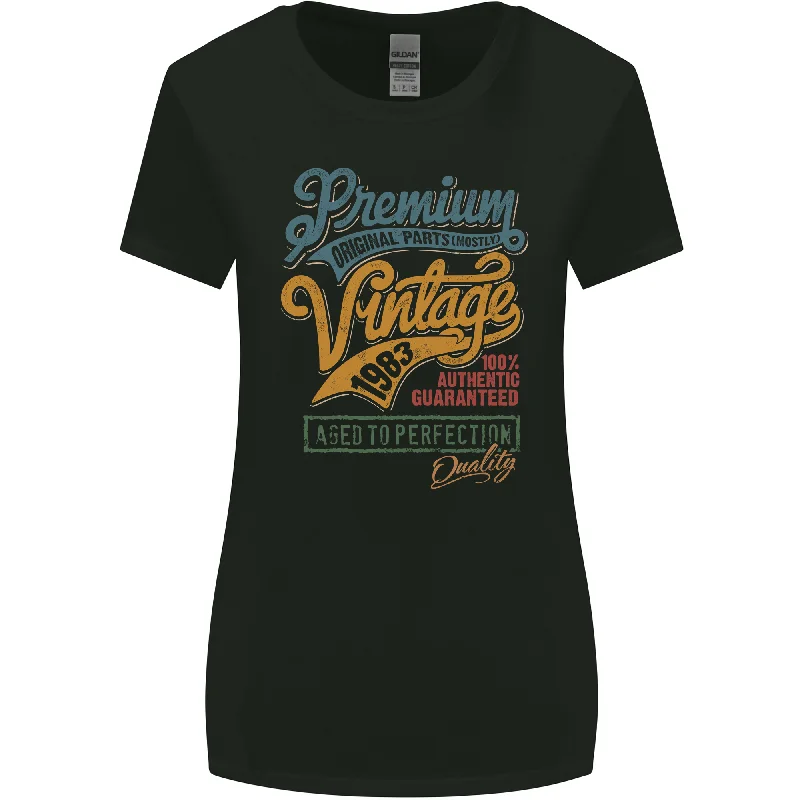 Aged to Perfection 40th Birthday 1983 Womens Wider Cut T-Shirt Collared T-Shirt Boat Neck A-Line Aged to Perfection 40th Birthday 1983 Womens Wider Cut T-Shirt Collared T-Shirt Boat Neck A-Line