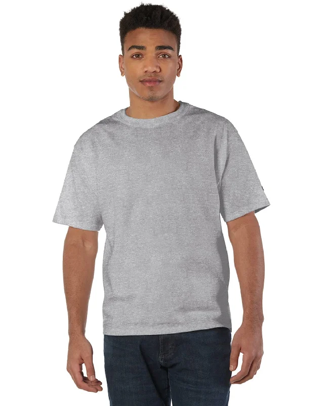 Champion Heritage Jersey Heavyweight T-Shirt | Oxford Gray Polka Dot Checkered Tartan Champion Heritage Jersey Heavyweight T-Shirt | Oxford Gray Polka Dot Checkered Tartan