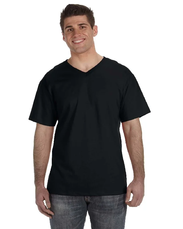 Fruit of the Loom 5 oz. 100% Heavy Cotton HD V-Neck T-Shirt | Black Cozy Warm Stylish Fruit of the Loom 5 oz. 100% Heavy Cotton HD V-Neck T-Shirt | Black Cozy Warm Stylish