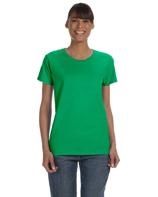 Gildan Ladies Lightweight 100% Cotton T-Shirt | Irish Green Front Pockets Side Pockets Patch Pockets Gildan Ladies Lightweight 100% Cotton T-Shirt | Irish Green Front Pockets Side Pockets Patch Pockets