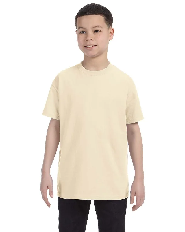 Gildan Youth Lightweight 100% Cotton T-Shirt | Natural Real Fur Shearling Chenille