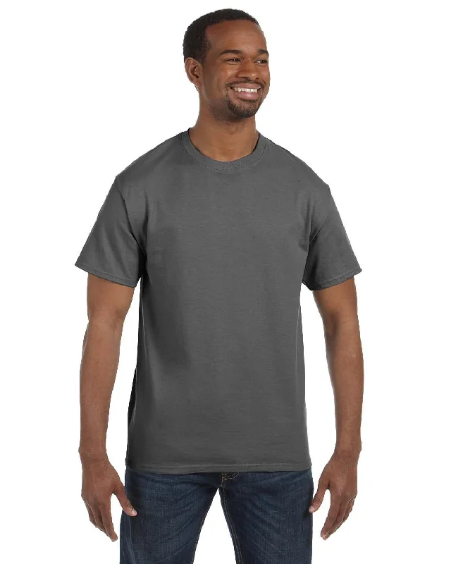 Hanes Authentic-T T-shirt | Smoke Gray Rayon Fabric Velvet Fabric Corduroy Fabric