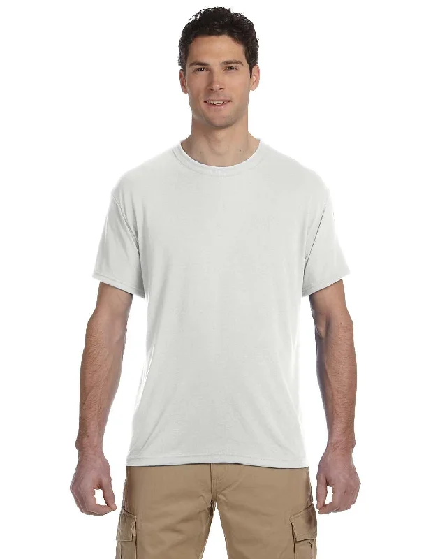 Jerzees 100% Polyester Crewneck T-Shirt | White Zippered Front Buttoned Front Snap Front Jerzees 100% Polyester Crewneck T-Shirt | White Zippered Front Buttoned Front Snap Front