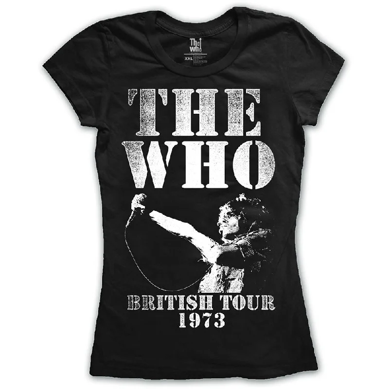 The Who Ladies T-Shirt: British Tour 1973 Rayon Fabric Velvet Fabric Corduroy Fabric The Who Ladies T-Shirt: British Tour 1973 Rayon Fabric Velvet Fabric Corduroy Fabric