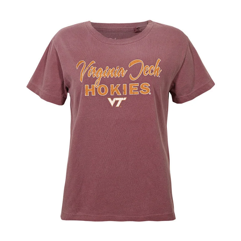 Virginia Tech Women's Hokies T-Shirt: Maroon Fleece Fabric Down Fabric Feather Fabric Virginia Tech Women's Hokies T-Shirt: Maroon Fleece Fabric Down Fabric Feather Fabric