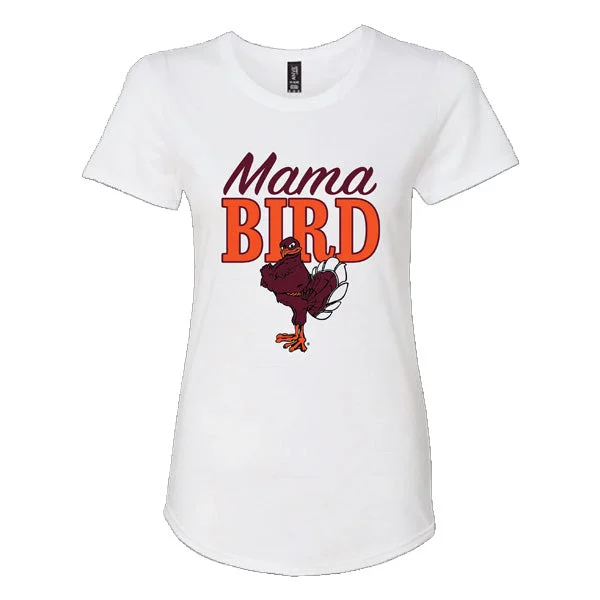 Virginia Tech Women's Mama Bird Tri-Blend T-Shirt: White Basic T-Shirt Crew Neck Short Sleeve Virginia Tech Women's Mama Bird Tri-Blend T-Shirt: White Basic T-Shirt Crew Neck Short Sleeve