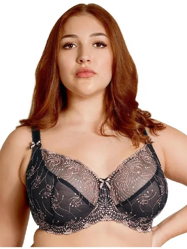 Black Rose Gold Nicole Bra Comfortable Lace Bralette