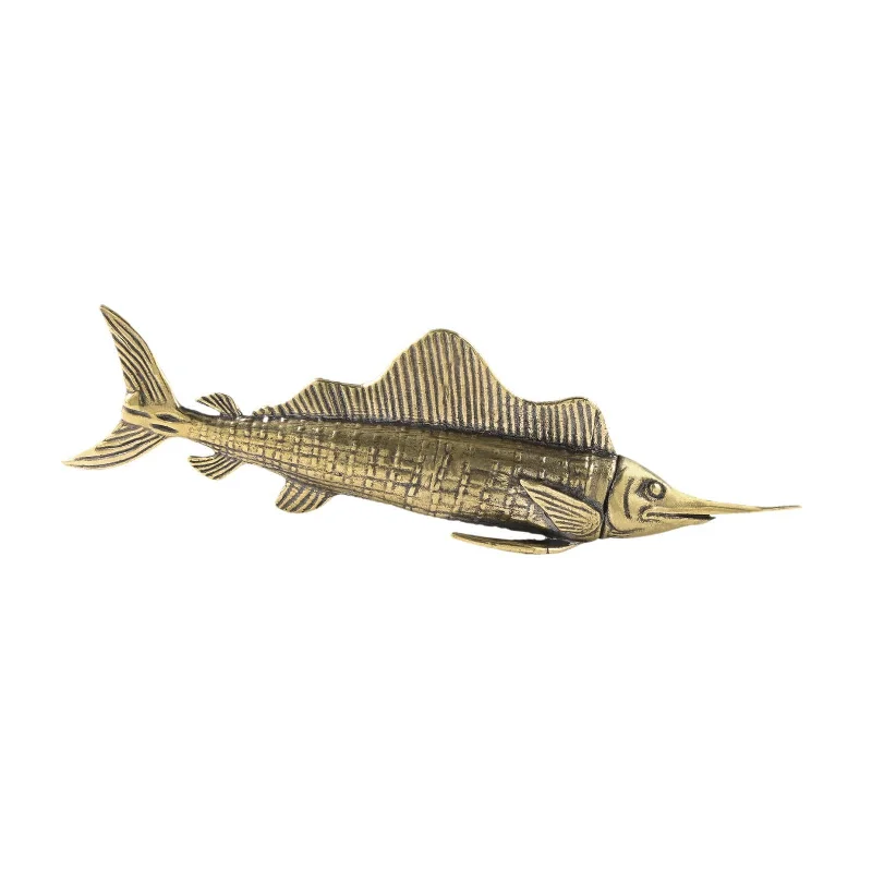 Brass Sailfish Sculpture 17.7cm Copper Sculpture for Living Room Bedroom Car Smooth Stretch Bra Brass Sailfish Sculpture 17.7cm Copper Sculpture for Living Room Bedroom Car Smooth Stretch Bra
