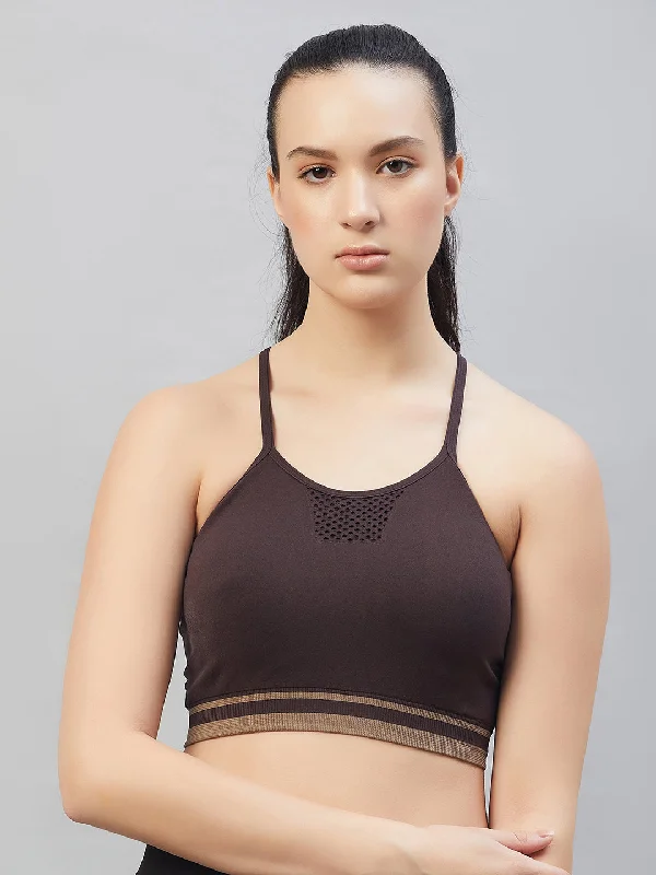 C9 Airwear seamless Women`s Sports Bra with Thin Straps and Mesh - Black Coffee Elegant Cotton Bra C9 Airwear seamless Women`s Sports Bra with Thin Straps and Mesh - Black Coffee Elegant Cotton Bra