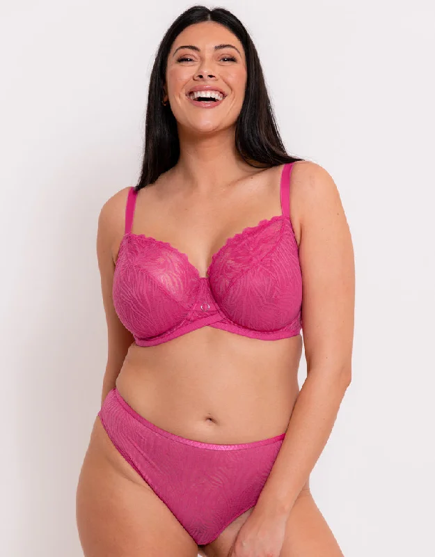 Curvy Kate Lace Daze Balcony Bra Lipstick Pink Sports Support Bra