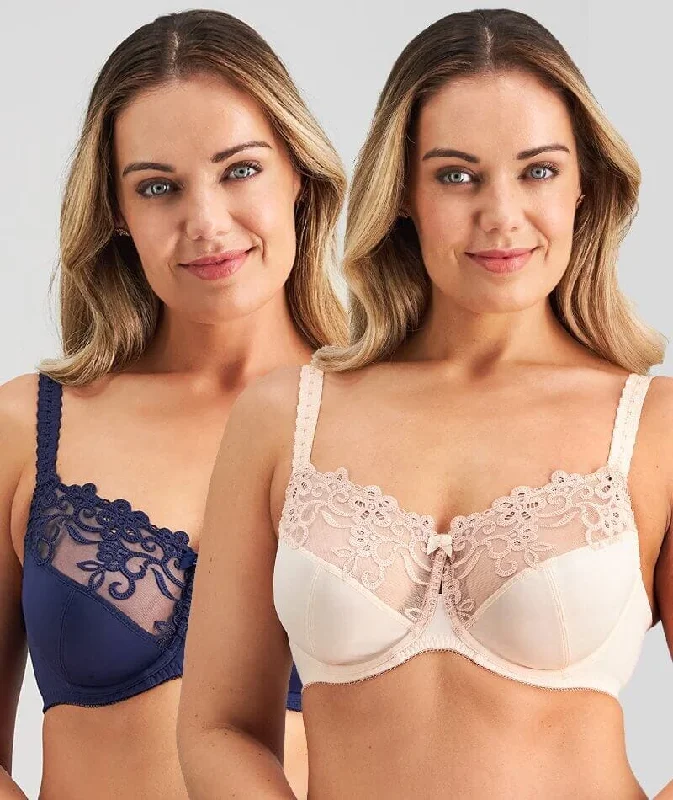 Fayreform Coral Underwire Bra - 2 Pack - Pearl Blush/Medieval Blue Lightweight Cotton Bra Fayreform Coral Underwire Bra - 2 Pack - Pearl Blush/Medieval Blue Lightweight Cotton Bra