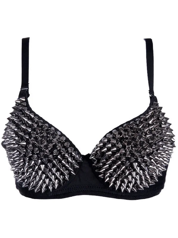 Spiked Punk B Cup Studs Rivet Party Club Rave Underwire Sport Bras Top Grey Sexy Underwire Bra Spiked Punk B Cup Studs Rivet Party Club Rave Underwire Sport Bras Top Grey Sexy Underwire Bra
