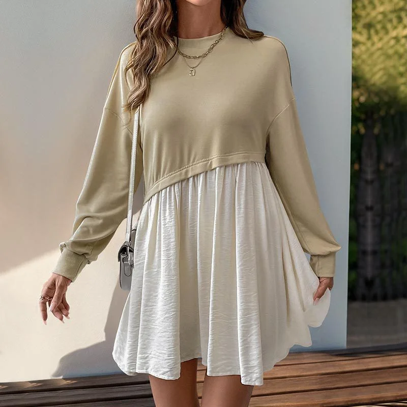 Blue Zone Planet | Linda's Long-sleeved Round Neck Color Block Mini Dress Chic Sleeveless Mini Dress Blue Zone Planet | Linda's Long-sleeved Round Neck Color Block Mini Dress Chic Sleeveless Mini Dress