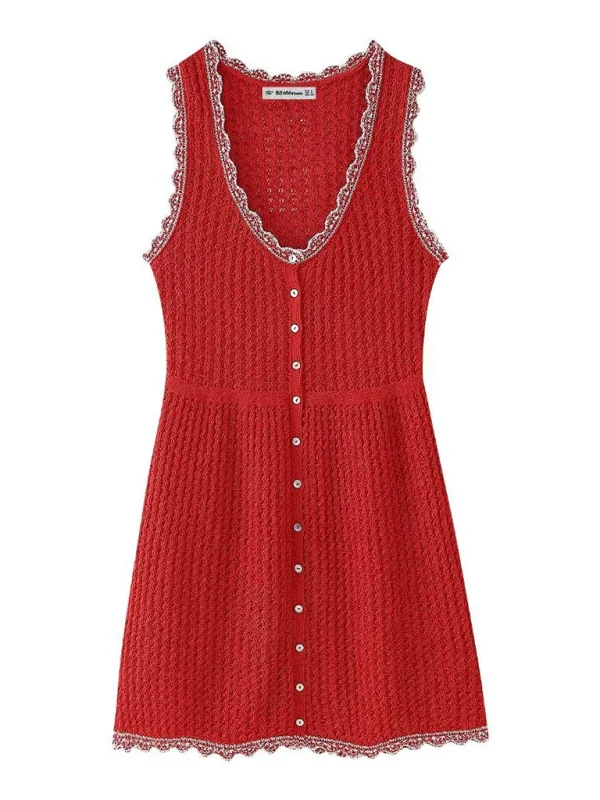 Blue Zone Planet | Jenna's Jacquard Mesh Round Neck Sleeveless Knitted Mini Dress Trendy Camisole Mini Dress Blue Zone Planet | Jenna's Jacquard Mesh Round Neck Sleeveless Knitted Mini Dress Trendy Camisole Mini Dress
