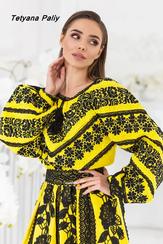 Lyubava midi dress (yellow) Stylish Animal Print Midi Dress