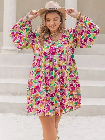 Blue Zone Planet | Plus Size Printed V-Neck Balloon Sleeve Mini Dress Cozy Ribbed Mini Dress Blue Zone Planet | Plus Size Printed V-Neck Balloon Sleeve Mini Dress Cozy Ribbed Mini Dress