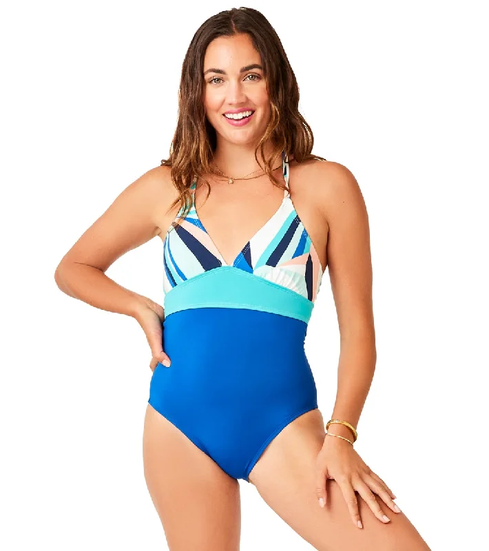 Carve Designs Dahlia One Piece Swimsuit Kaleidoscope w. Royal Blue Ruched Swimwear Set Carve Designs Dahlia One Piece Swimsuit Kaleidoscope w. Royal Blue Ruched Swimwear Set
