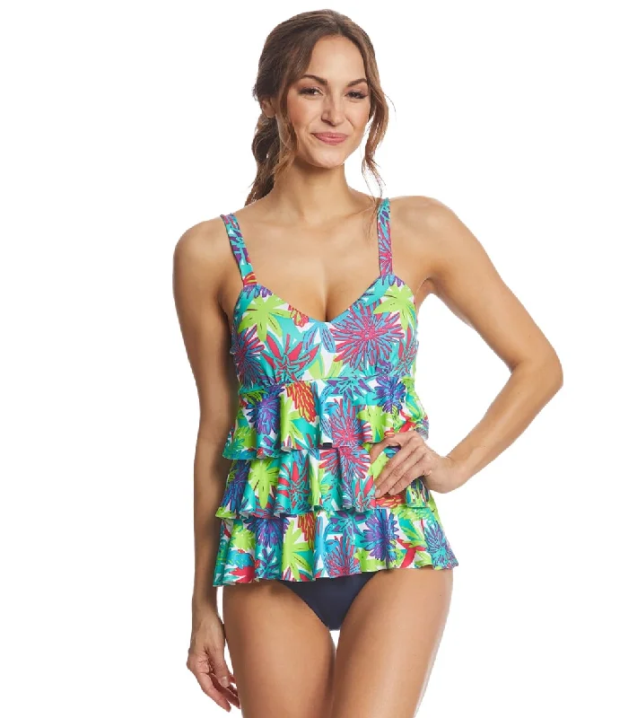 Dolfin Aquashape Women's Botanica Ruffle Tier One Piece Swimsuit Botanica Sleek Full Coverage Dolfin Aquashape Women's Botanica Ruffle Tier One Piece Swimsuit Botanica Sleek Full Coverage