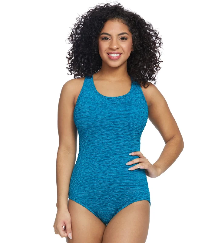 Penbrooke Krinkle Chlorine Resistant Cross Back One Piece Swimsuit (D-Cup) Cosmo Modern High-Waisted Swimsuit Penbrooke Krinkle Chlorine Resistant Cross Back One Piece Swimsuit (D-Cup) Cosmo Modern High-Waisted Swimsuit