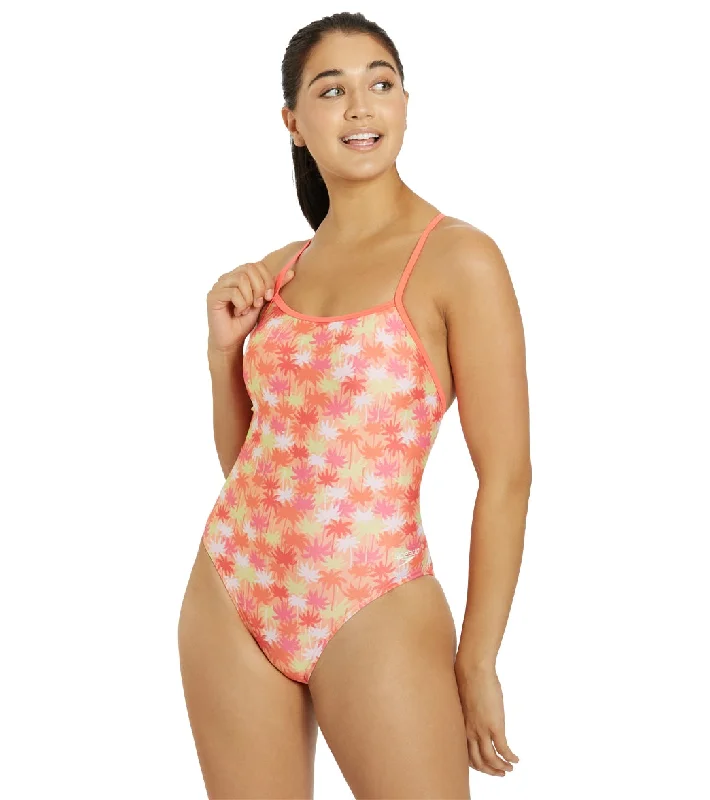 Speedo Vibe Women's Printed Double X Back One Piece Swimsuit Sleek Racerback Swimsuit Speedo Vibe Women's Printed Double X Back One Piece Swimsuit Sleek Racerback Swimsuit