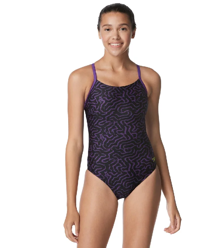 Speedo Women's Race Maze Flyback One Piece Swimsuit Speedo Purple Fun Pattern Swimsuit Speedo Women's Race Maze Flyback One Piece Swimsuit Speedo Purple Fun Pattern Swimsuit