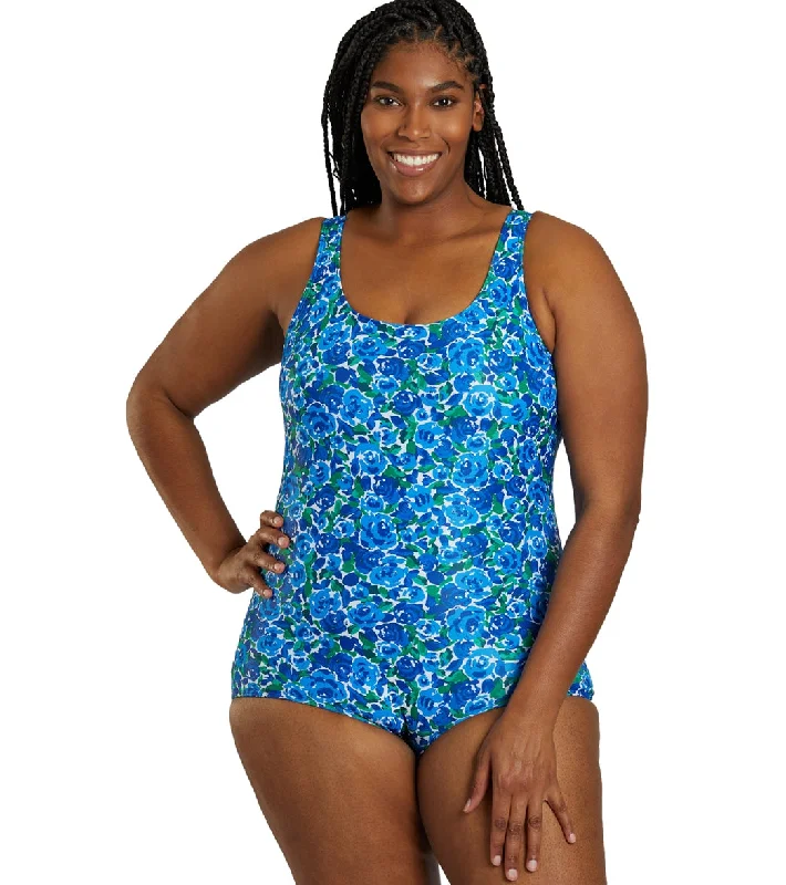 Sporti Plus Size HydroLast Spring Garden Chlorine Resistant Conservative Scoop Back One Piece Swimsuit Spring Garden Cross-Back Bikini Sporti Plus Size HydroLast Spring Garden Chlorine Resistant Conservative Scoop Back One Piece Swimsuit Spring Garden Cross-Back Bikini