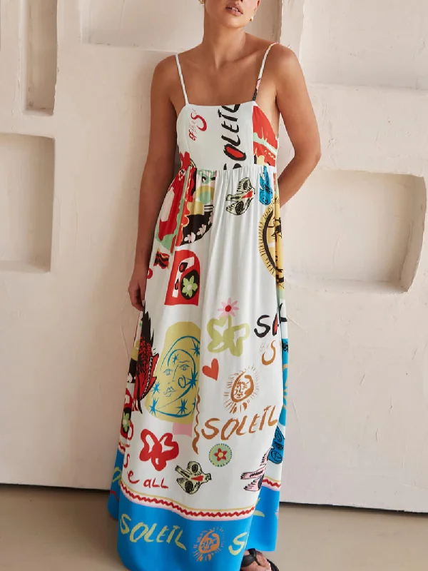 Refined Sensation Satin Charming Unique Print Maxi Dress Cozy Ruffle Sleeve Maxi Dress Refined Sensation Satin Charming Unique Print Maxi Dress Cozy Ruffle Sleeve Maxi Dress