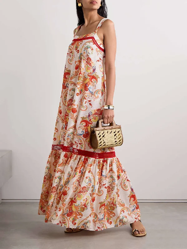 Modern Exquisite Paisley Crochet Graceful Trim Print Maxi Dress Fashionable Asymmetrical Maxi Dress Modern Exquisite Paisley Crochet Graceful Trim Print Maxi Dress Fashionable Asymmetrical Maxi Dress
