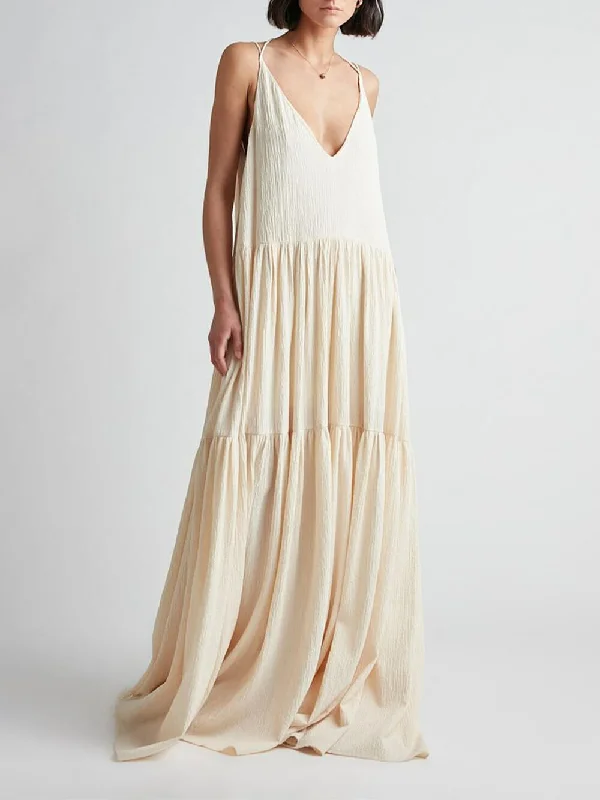 Elegant Resort Deep Charming V-Neckline Strappy Maxi Dress Fashionable Chiffon Maxi Dress Elegant Resort Deep Charming V-Neckline Strappy Maxi Dress Fashionable Chiffon Maxi Dress