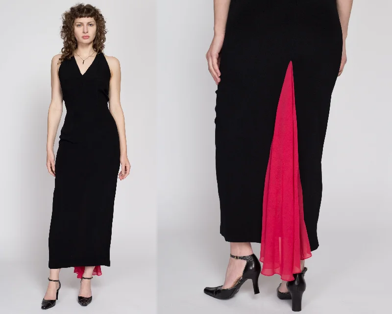 Medium 80s Nicole Miller Peekaboo Train Maxi Dress Comfortable Maxi Dress with Sleeves Medium 80s Nicole Miller Peekaboo Train Maxi Dress Comfortable Maxi Dress with Sleeves