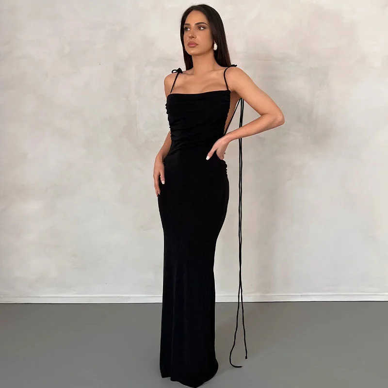 Tie Shoulder Cowl Neck Ruched Classic Trim Sheer Maxi Dress - Apricot Elegant Maxi Dress with Drapes Tie Shoulder Cowl Neck Ruched Classic Trim Sheer Maxi Dress - Apricot Elegant Maxi Dress with Drapes
