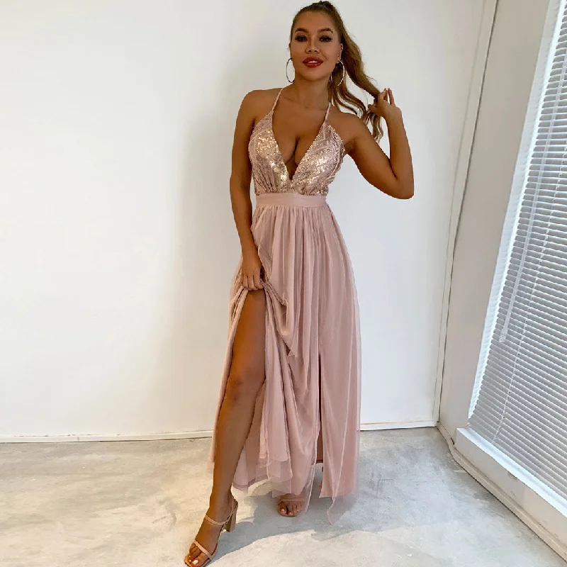 Sparkly Sequin Panel Mesh Deep Classic V Evening Maxi Dress - Burgundy Trendy Floral Print Maxi Dress Sparkly Sequin Panel Mesh Deep Classic V Evening Maxi Dress - Burgundy Trendy Floral Print Maxi Dress