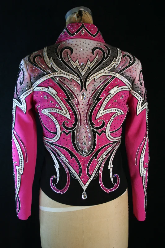 #1237 Black/Fuchsia Show Jacket, Ladies S, BFC 8634-6 Wool Fabric Cashmere Fabric Tweed Fabric #1237 Black/Fuchsia Show Jacket, Ladies S, BFC 8634-6 Wool Fabric Cashmere Fabric Tweed Fabric