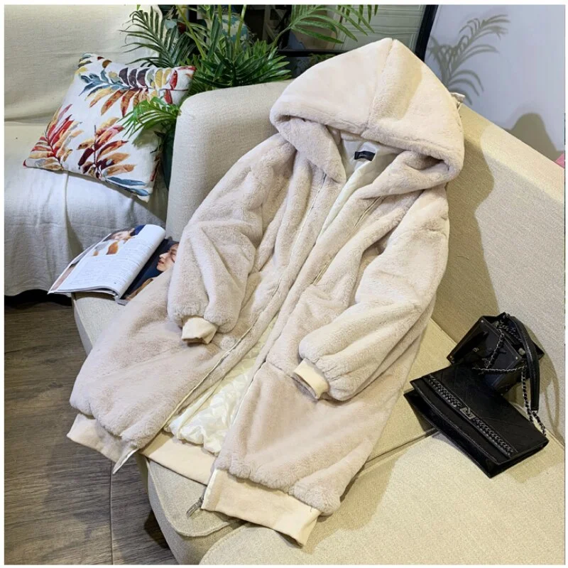 Getadme-Casual Hoodies Furry Thick Warm Long Faux Rabbit Fur Jacket Faux Fur Coat Women Loose Winter Coat Women Zip Hoodie Drawstring Kangaroo Pocket Getadme-Casual Hoodies Furry Thick Warm Long Faux Rabbit Fur Jacket Faux Fur Coat Women Loose Winter Coat Women Zip Hoodie Drawstring Kangaroo Pocket