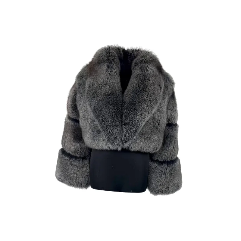 Women's Cropped BLACK BRISSA Fur Jacket Style # 6001 Herringbone Jacket Houndstooth Jacket Plaid Jacket Women's Cropped BLACK BRISSA Fur Jacket Style # 6001 Herringbone Jacket Houndstooth Jacket Plaid Jacket