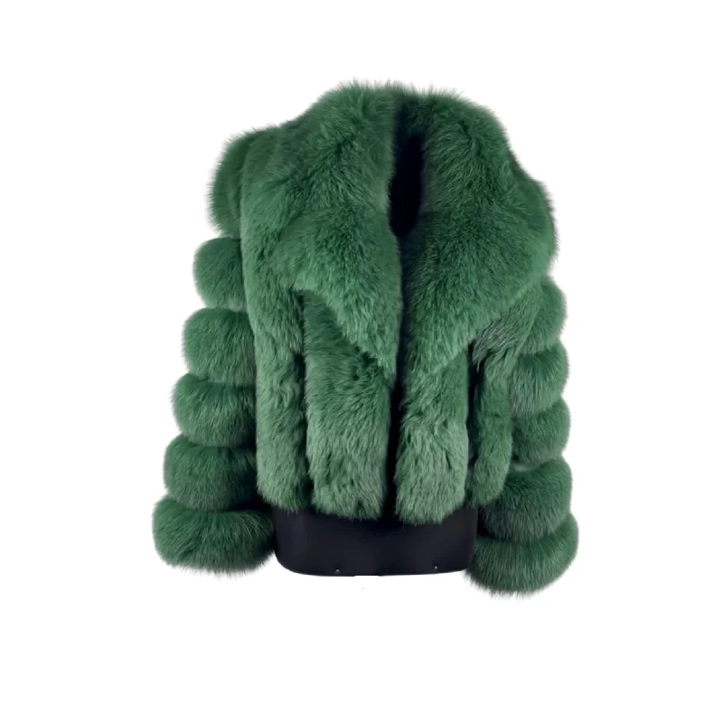 Women's Green Fox Fur Jacket Style # 6006 Nylon Jacket Polyester Jacket Spandex Jacket Women's Green Fox Fur Jacket Style # 6006 Nylon Jacket Polyester Jacket Spandex Jacket