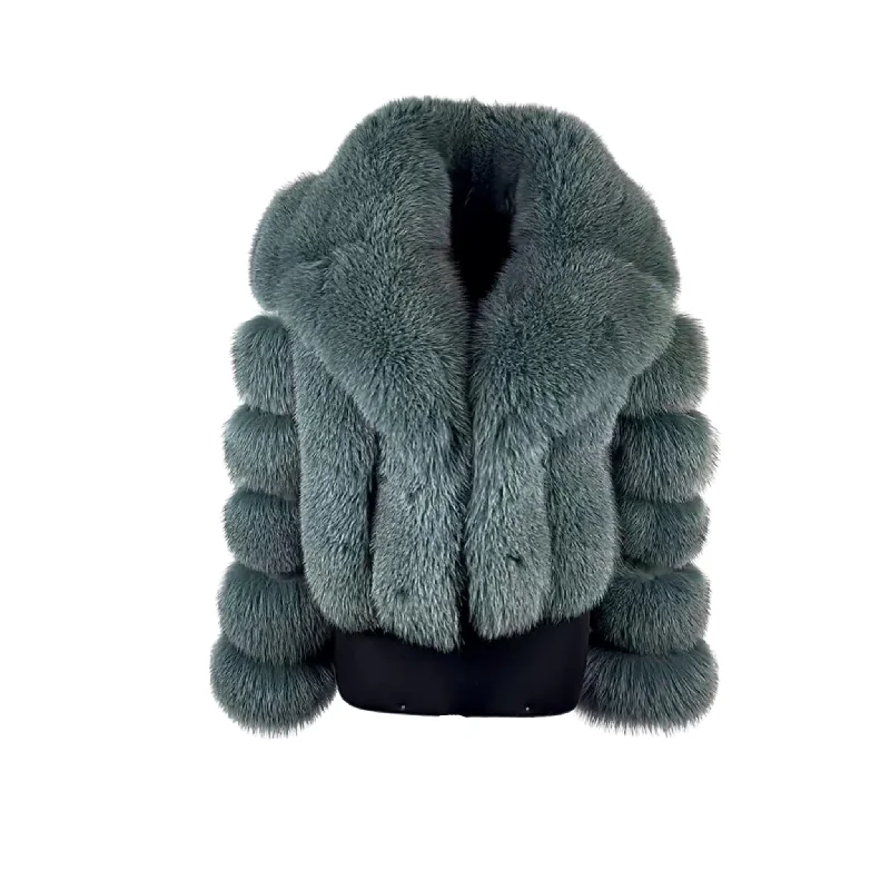 Women's Irish Green Fox Fur Jacket Style # 6006 Stand-Up Collar Roll-Neck Collar Turtle Neck Women's Irish Green Fox Fur Jacket Style # 6006 Stand-Up Collar Roll-Neck Collar Turtle Neck