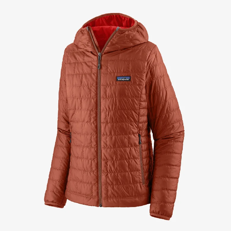 Patagonia Women's Burnished Red Nano Puffy Hoody Hoodie with Sequins Glamorous Eye-catching Patagonia Women's Burnished Red Nano Puffy Hoody Hoodie with Sequins Glamorous Eye-catching