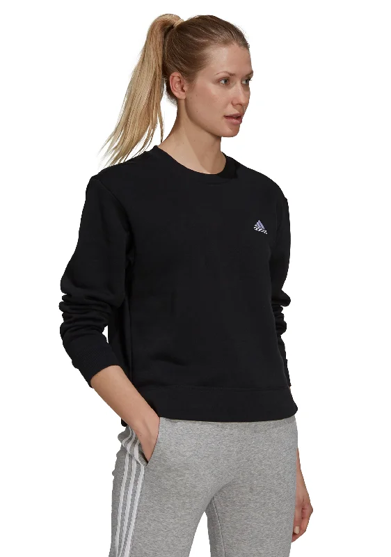 Adidas Womens Essentials Small Logo Fleece Cropped Sweatshirt <br> GS1365 Hoodie with Tied Waist Feminine Flattering Adidas Womens Essentials Small Logo Fleece Cropped Sweatshirt <br> GS1365 Hoodie with Tied Waist Feminine Flattering