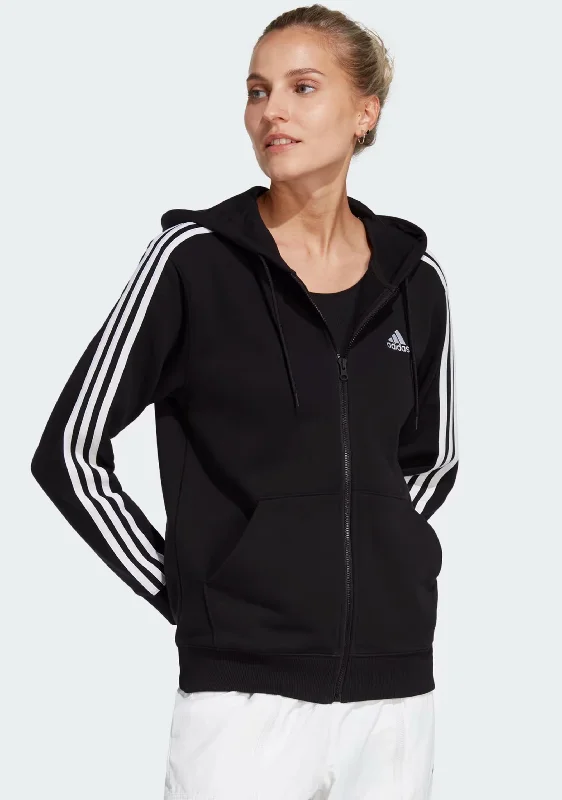 Adidas Womens Fleece 3-Stripes Full-Zip Hoodie <br> GM5567 Hoodie with Hem Lace Feminine Delicate Adidas Womens Fleece 3-Stripes Full-Zip Hoodie <br> GM5567 Hoodie with Hem Lace Feminine Delicate