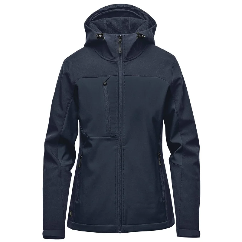 Stormtech Women's Navy/Navy Cascades Softshell Hoody Hoodie with Logo Branding Identity Stormtech Women's Navy/Navy Cascades Softshell Hoody Hoodie with Logo Branding Identity