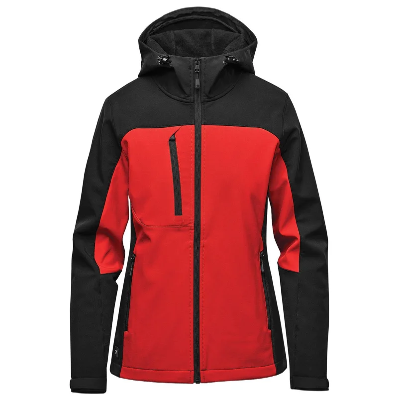 Stormtech Women's Bright Red/Black Cascades Softshell Hoody Oversized Hoodie Comfort Casual Stormtech Women's Bright Red/Black Cascades Softshell Hoody Oversized Hoodie Comfort Casual